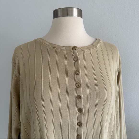 WRAP London 100% Cotton Ribbed Button Up Long Sleeve Top L - Picture 2 of 10
